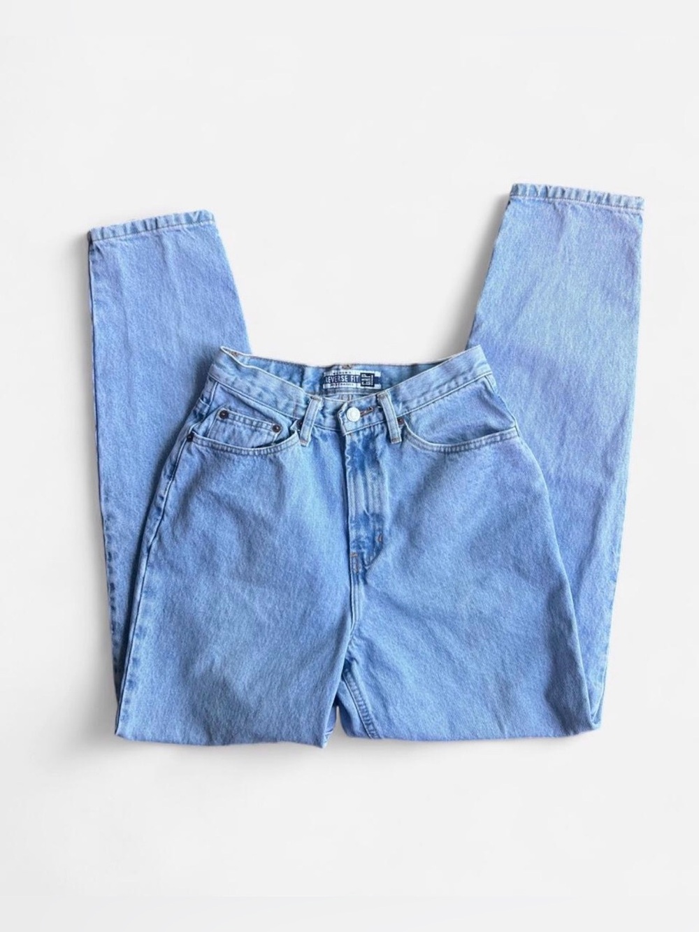 Vintage Gap Reverse Fit Light Wash high waisted tapered Jeans sz 6R made in USA